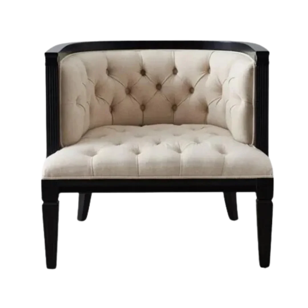 Sienna Curved Lounge Chair (Black) front view