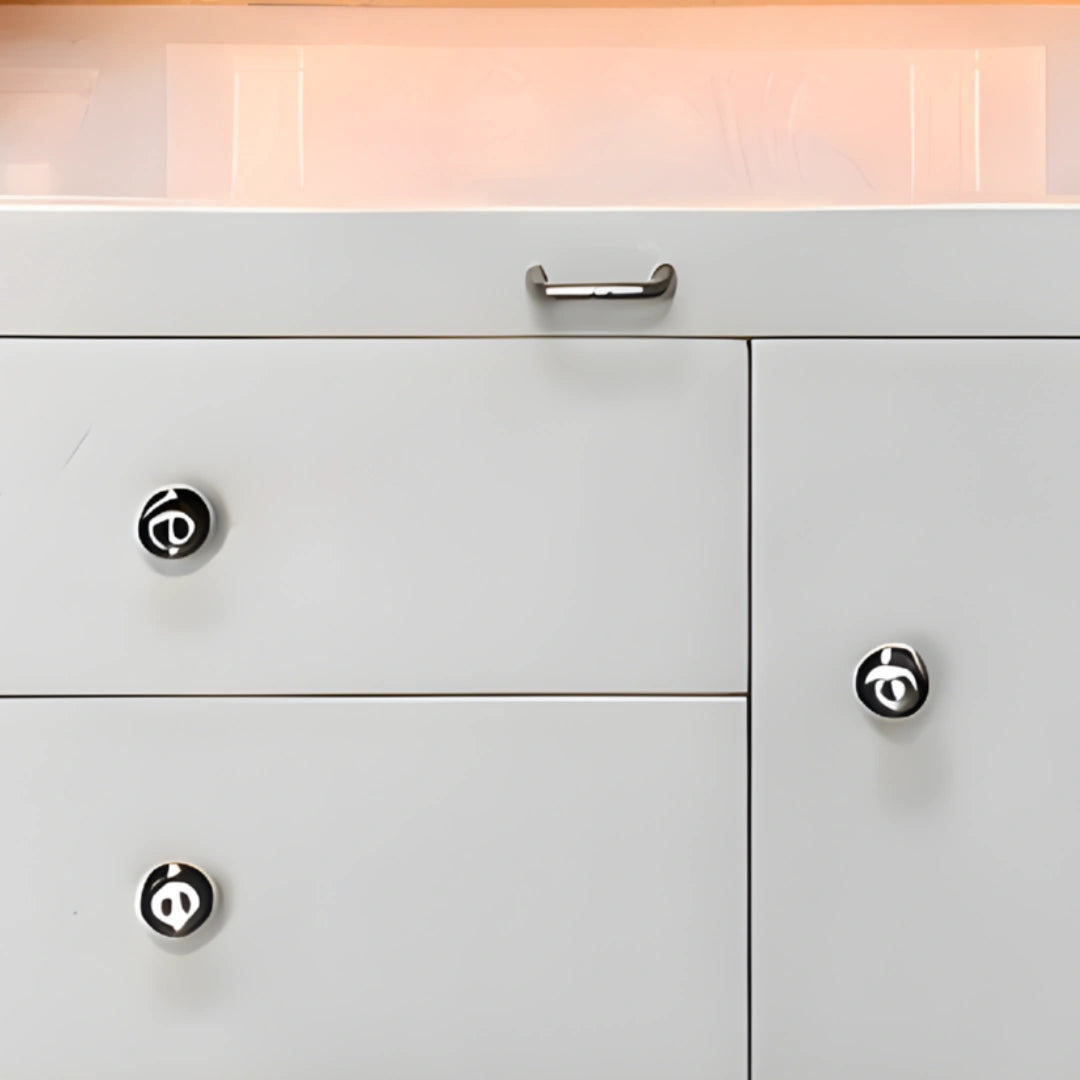 Siyom Wooden Corian Mandir (White) drawers