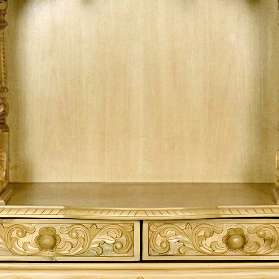 Someshwara Teak Wood Mandir (gold) pooja space
