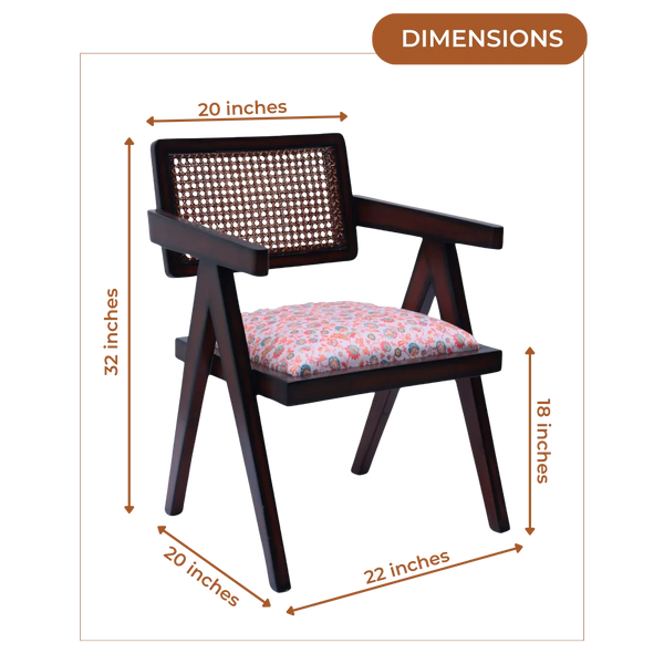 Sora Teak Wood Lounge Chairs (Brown White) dimensions