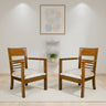 Spring Brown Accent Wooden Arm Chairs (Teak)