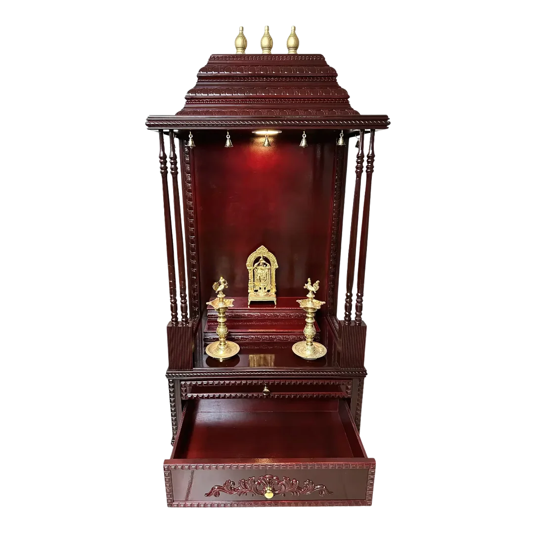 SriManohar Teak Wood Mandap (Cherry) open Door view