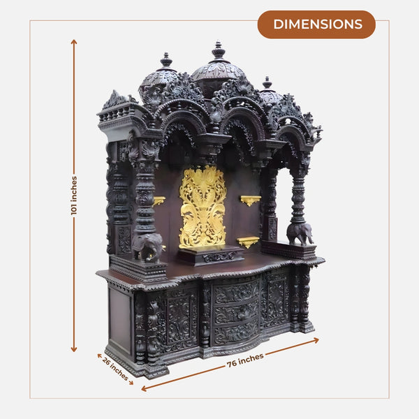 Srikalahasti Teak Wood Mandap (Cherry)dimensions