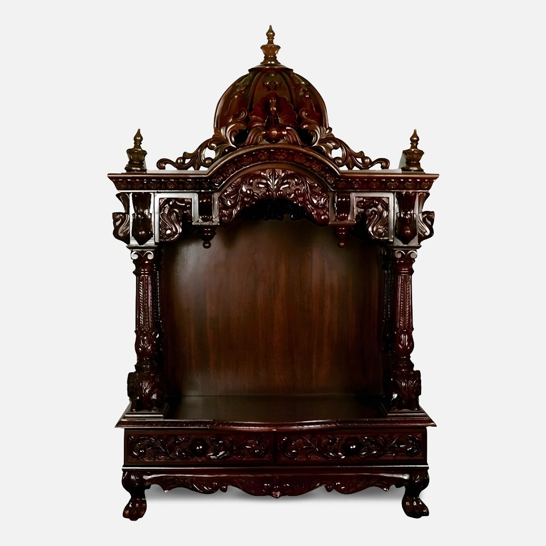 Srinivasa Teak Wood Mandir (Cherry) front view