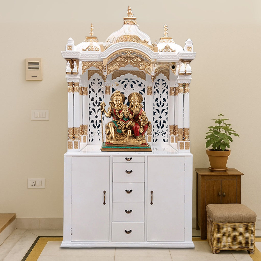 Sudhakar Teak Wood Mandap (White Gold) lifestyle view