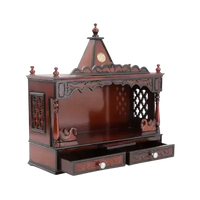 SukhatMan Large Wall Mount Pooja Mandir without Door (Brown)