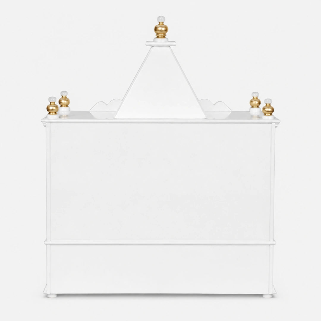 SukhatMan Medium Wall Mount Pooja Mandir without Door (White Gold)