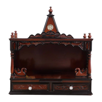 SukhatMan Large Wall Mount Pooja Mandir without Door (Brown)