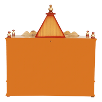 SukhatMan Large Wall Mount Pooja Mandir/Wooden temple for home in Teak Gold color back view