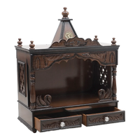 SukhatMan Medium Wall Mount Pooja Mandir without Door (Brown)