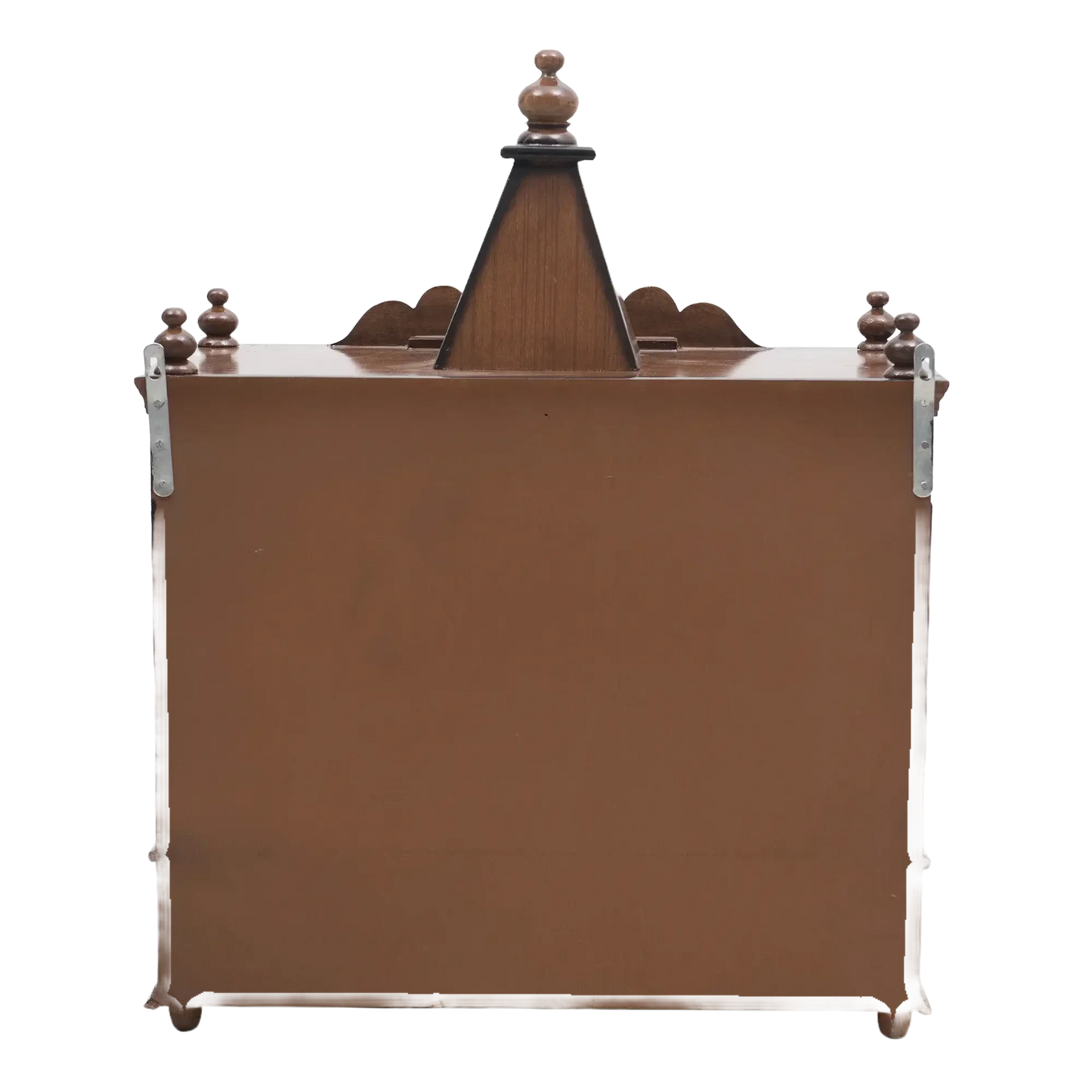 SukhatMan Medium Wall Mount Pooja Mandir/Wooden temple in Brown Color Back View