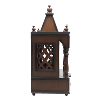 SukhatMan Medium Wall Mount Pooja Mandir without Door (Brown)