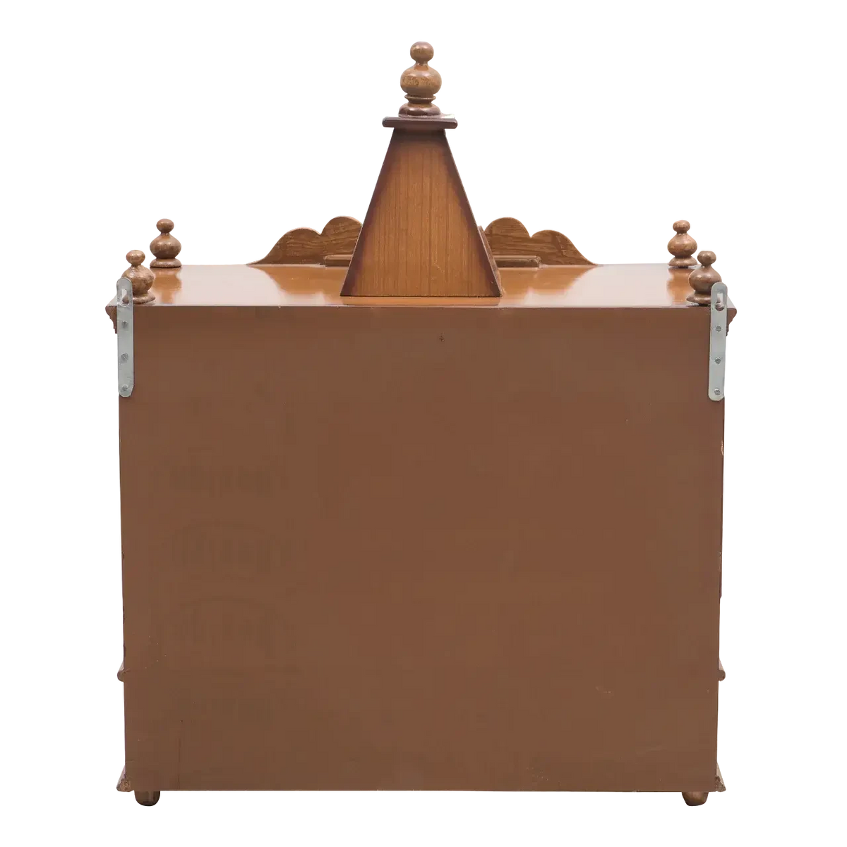 SukhatMan Medium Wall Mount Pooja Mandir/Wooden temple in Teak Color Back View
