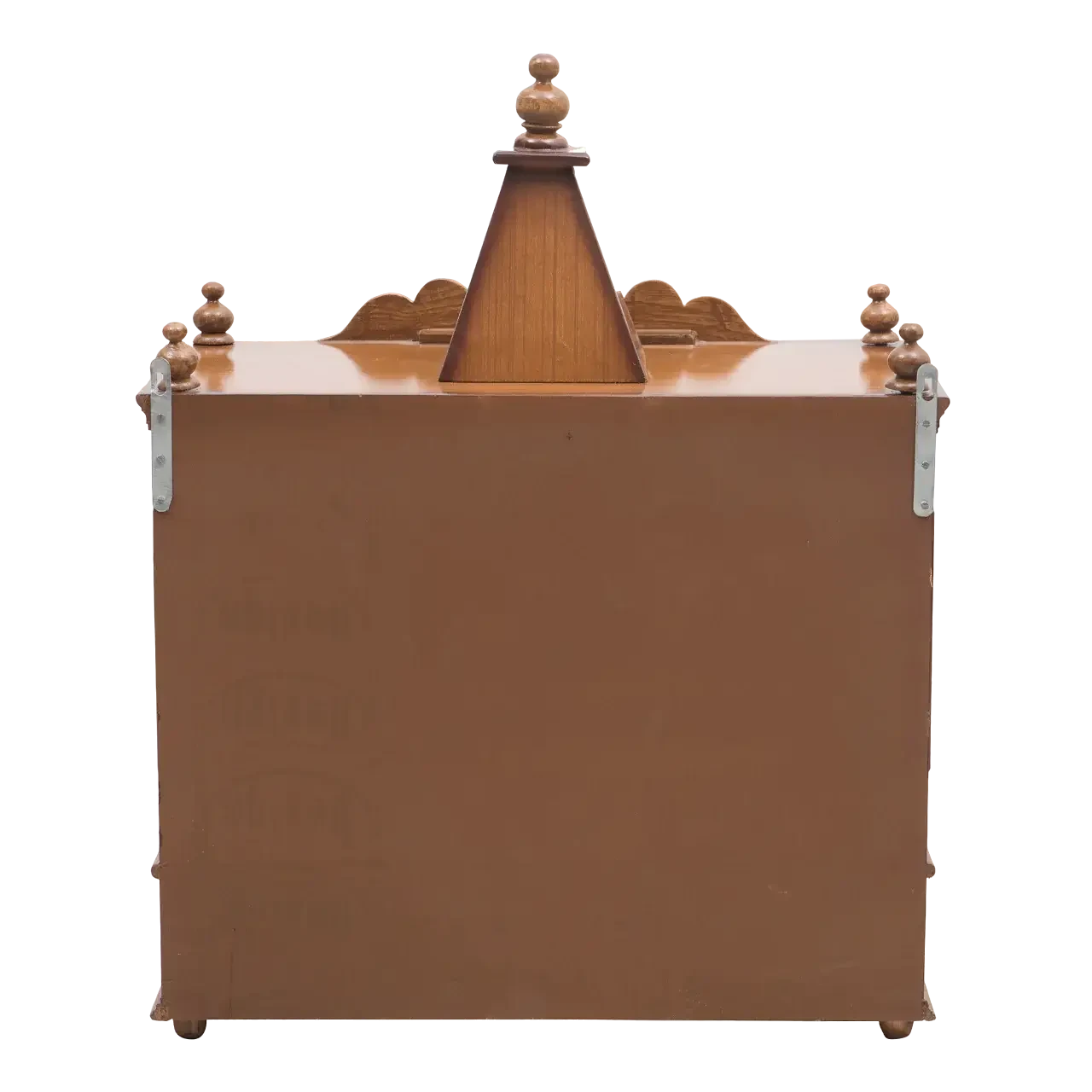 SukhatMan Medium Wall Mount Pooja Mandir/Wooden temple in Teak Color Back View