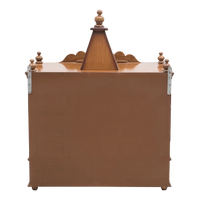 SukhatMan Medium Wall Mount Pooja Mandir/Wooden temple in Teak Color Back View