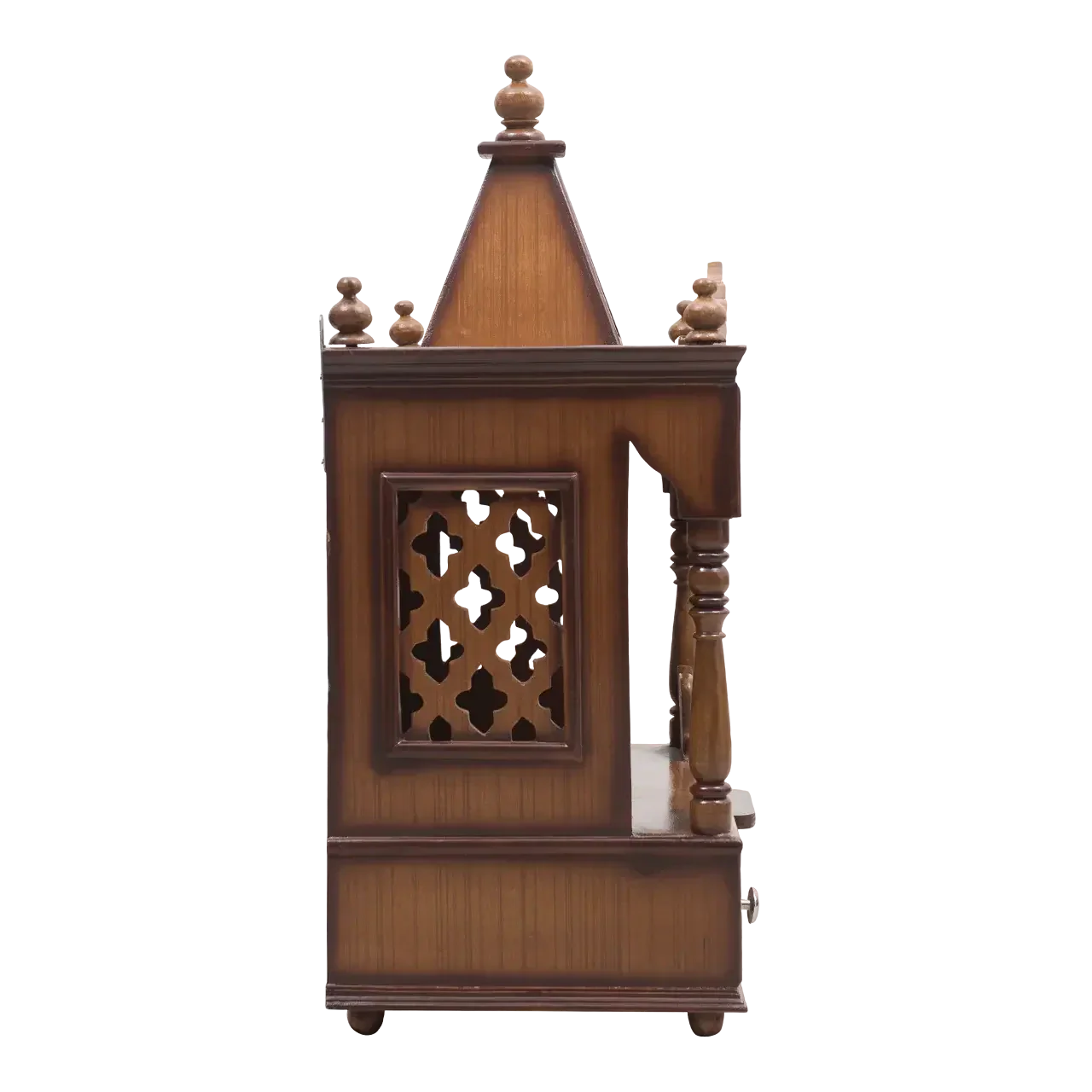 SukhatMan Medium Wall Mount Pooja Mandir without Door (Teak)