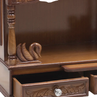 SukhatMan Medium Wall Mount Pooja Mandir without Door (Teak)