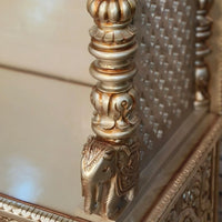 Sumukha Teak Wood Mandap (Gold) zoom view on elephants