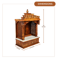 Suprabha teak Wood Mandir (Teak) Dimensions