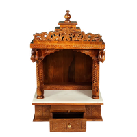 Suprabha teak Wood Mandir (Teak) Open Drawer view
