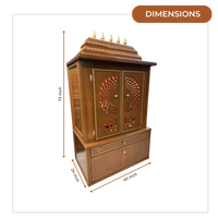 Swarnika Teak Wood Mandap (Caramel Brown) dimensons