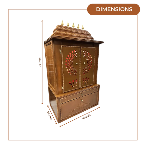 Swarnika Teak Wood Mandap (Caramel Brown) dimensons