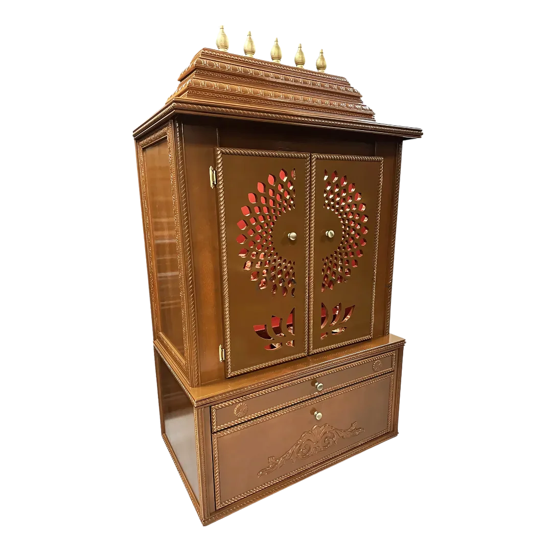 Swarnika Teak Wood Mandap (Caramel Brown) side angle