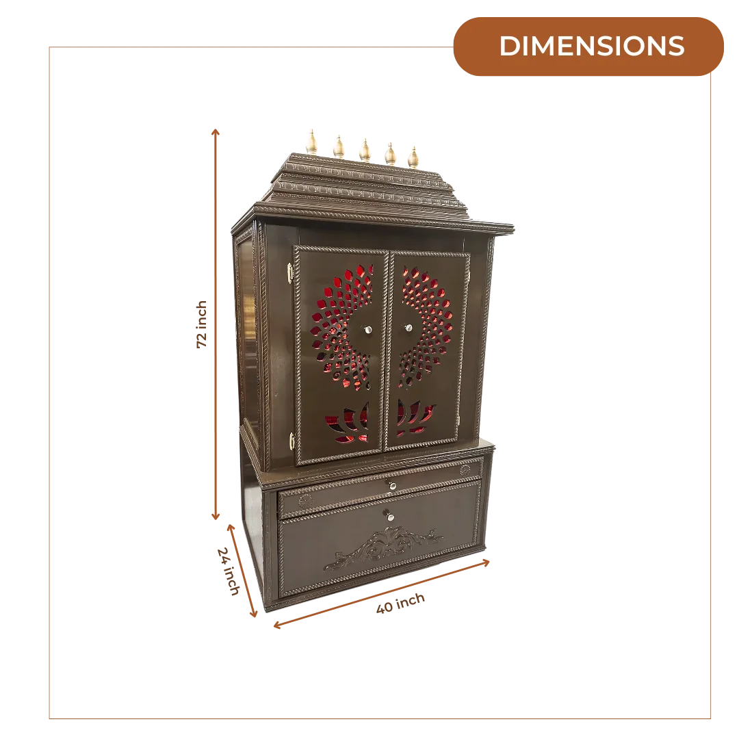 Swarnika Teak Wood Mandap (Choco Brown) dimensions