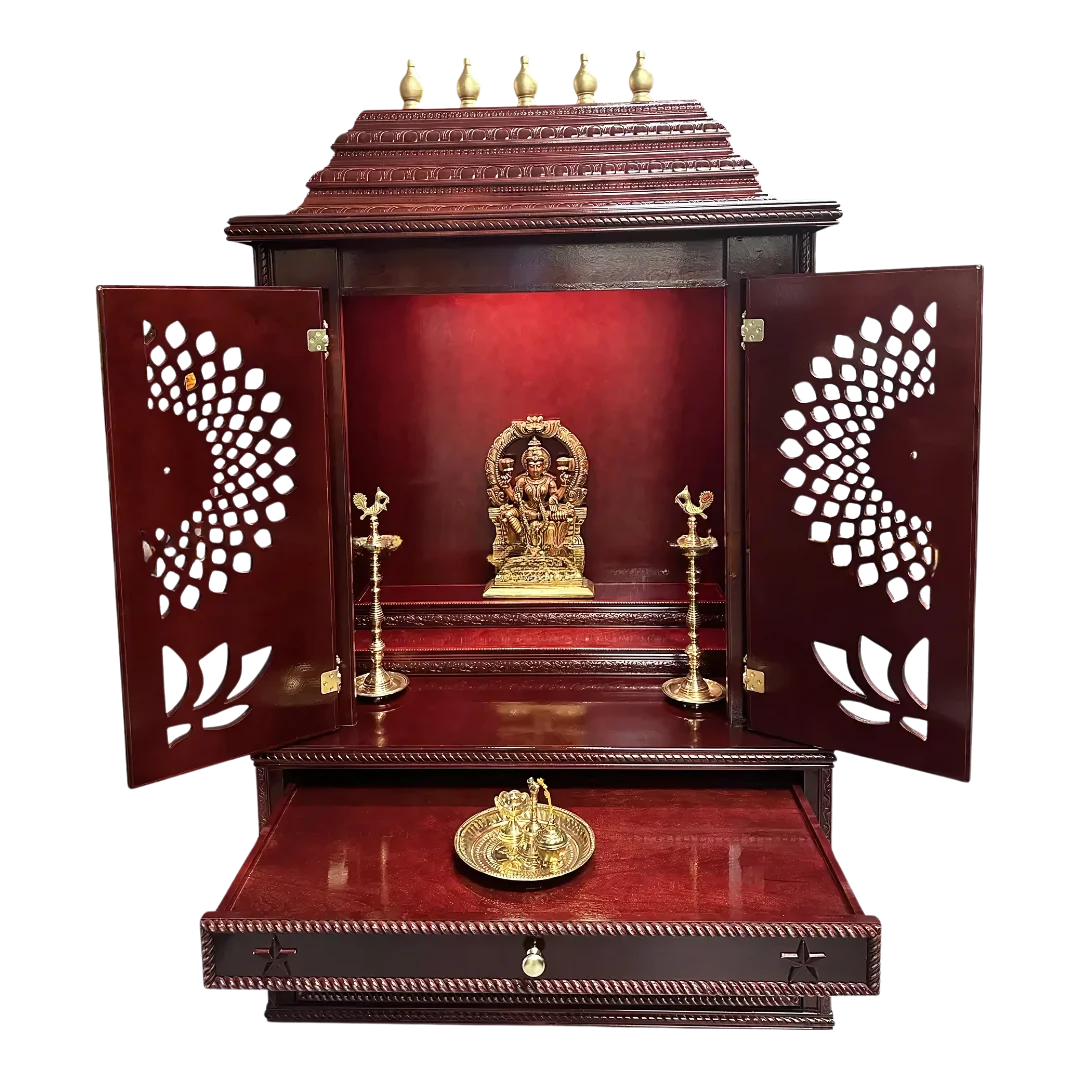 Swarnika Teak Wood Mandap (Mahogany) open Door view