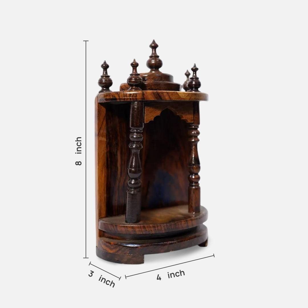Tanirika Teak Wood Mandir (Brown) dimensions