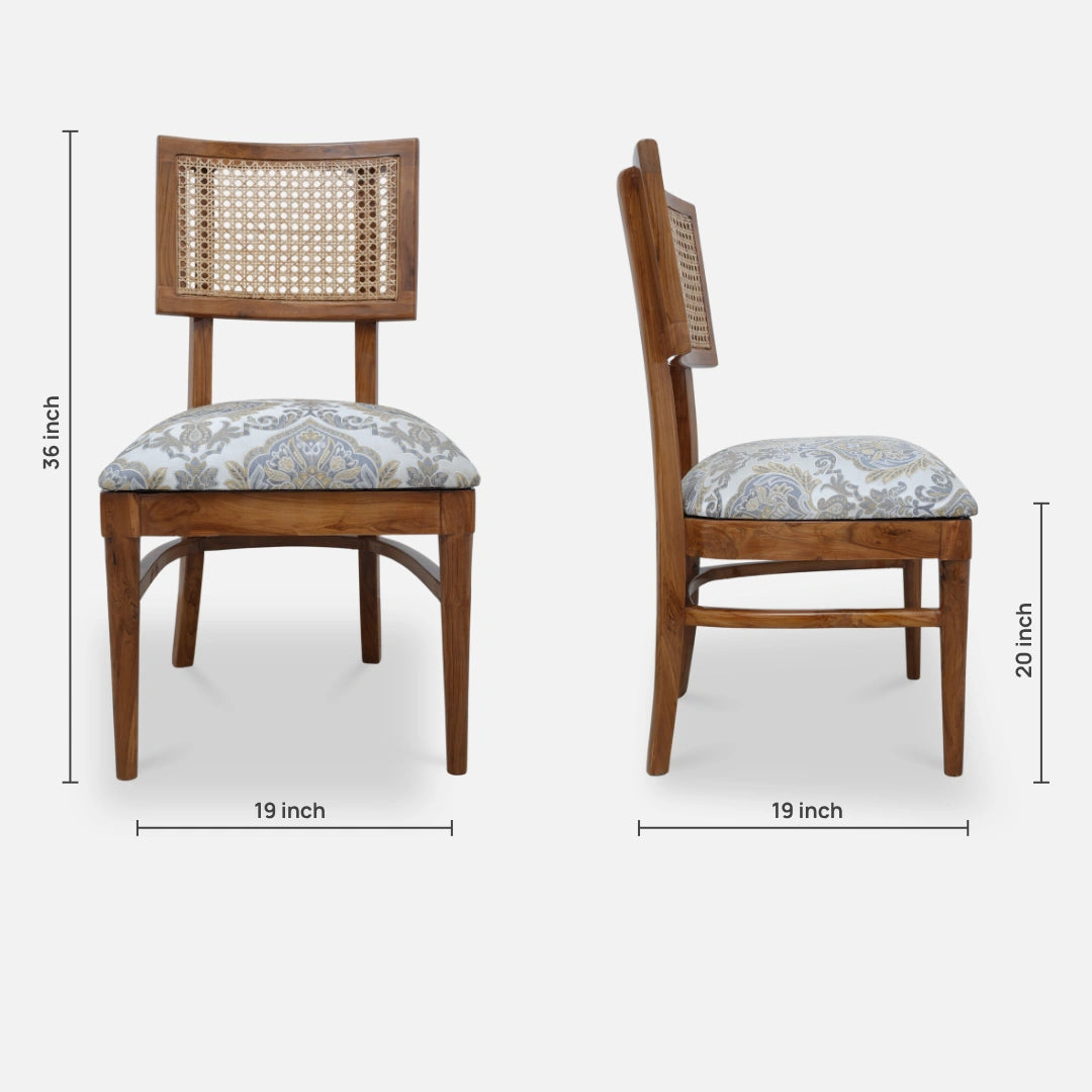 Tessaro Teak Wood Dining Chair (Teak) dimensions image