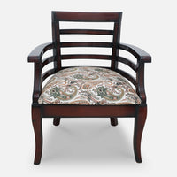 Toledo Teak Wood Arm Chair (Brown) front view