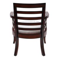Toledo Teak Wood Arm Chair in Brown Silver color back view