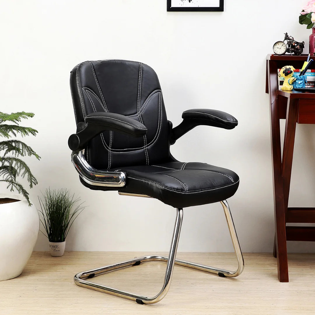 Torin Visitor Chair with Armrest (Black) Lifestyle view