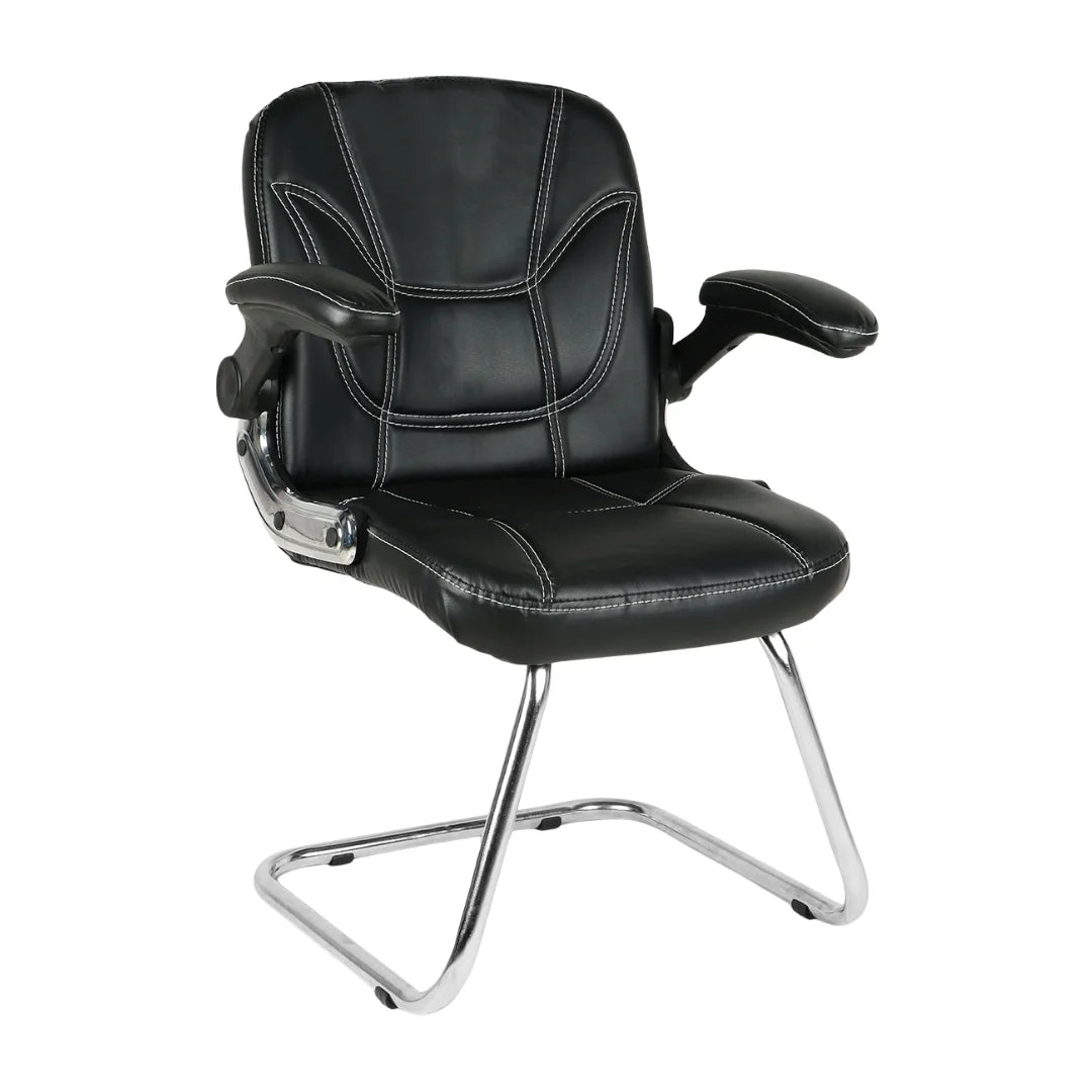 Torin Visitor Chair with Armrest (Black) Side Angle