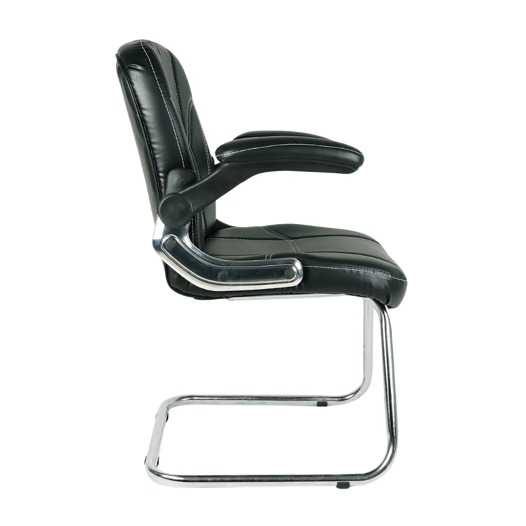 Torin Visitor Chair with Armrest (Black) Side view