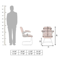 Torin Visitor Chair with Armrest (Brown) Dimensions