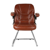 Torin Visitor Chair with Armrest (Brown) Front view