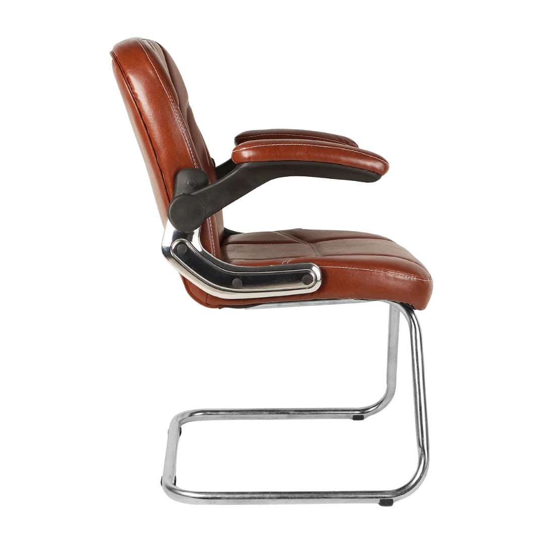 Torin Visitor Chair with Armrest (Brown) Side view