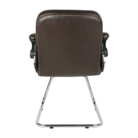 Torin Visitor Chair with Armrest (Dark Brown) Back view
