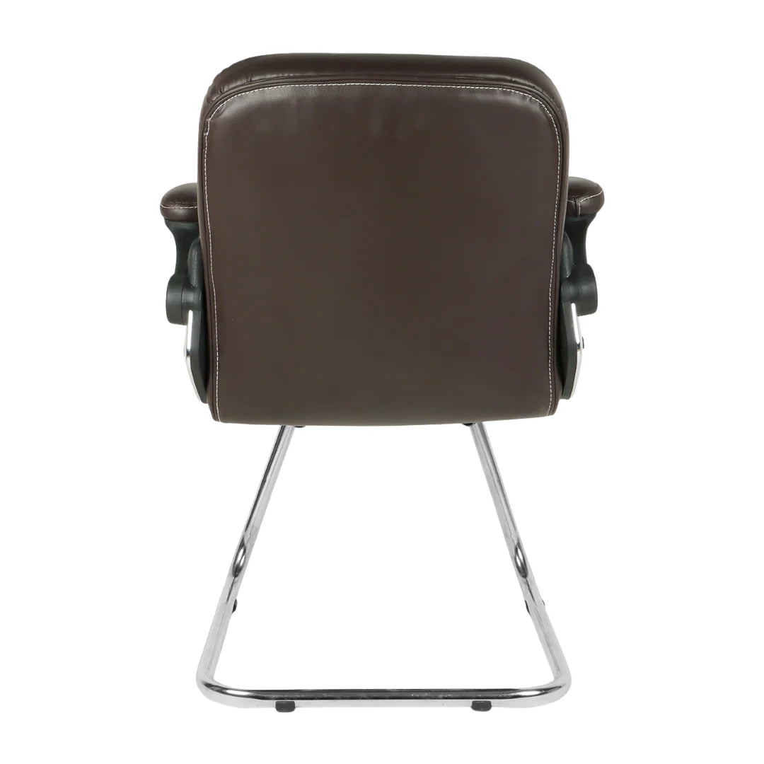 Torin Visitor Chair with Armrest (Dark Brown) Back view