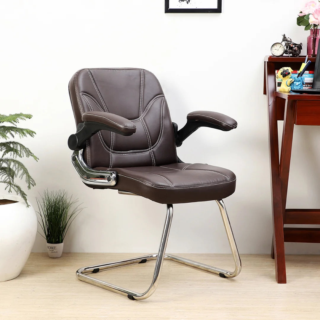 Torin Visitor Chair with Armrest (Dark Brown) Lifestyle view