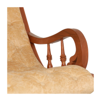 Touffy Fabric Upholstered Teak Wood Rocking Chair Teak Gold zoom view on cushion
