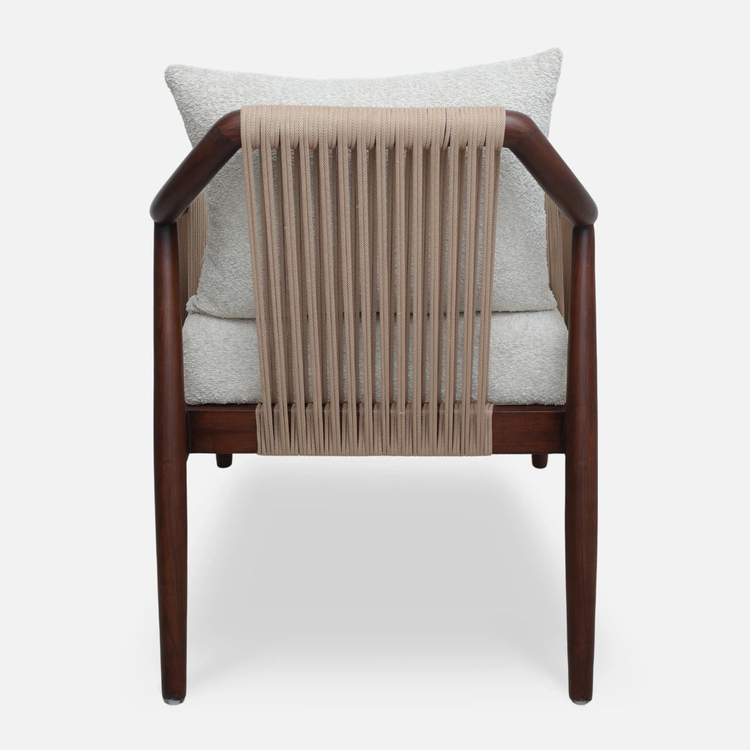 Tressa Teak Wood Bedroom Chair (Brown)back view