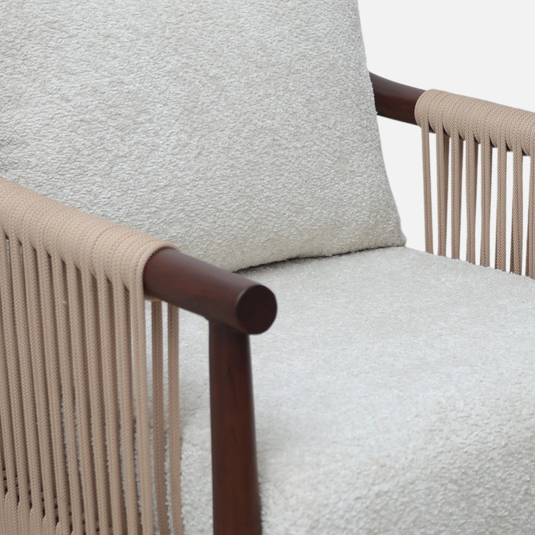 Tressa Teak Wood Bedroom Chair (Brown) close view