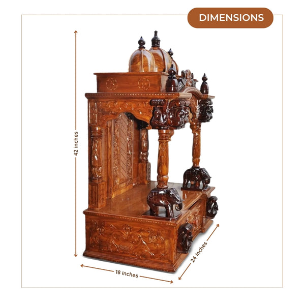 Triveni Teak Wood Mandap (Teak) dimensions