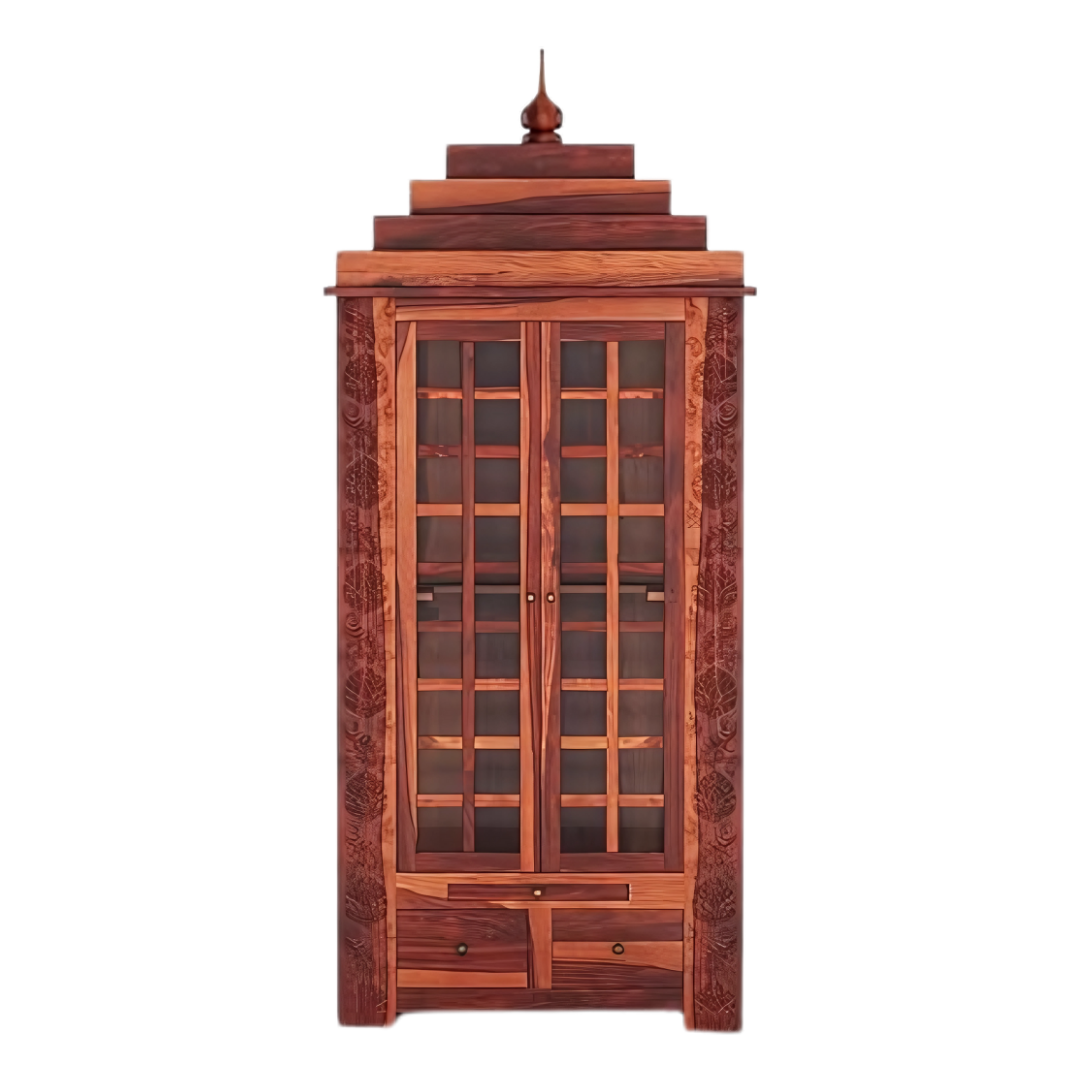 Upasana Teak Wood Mandir (Teak) Front view