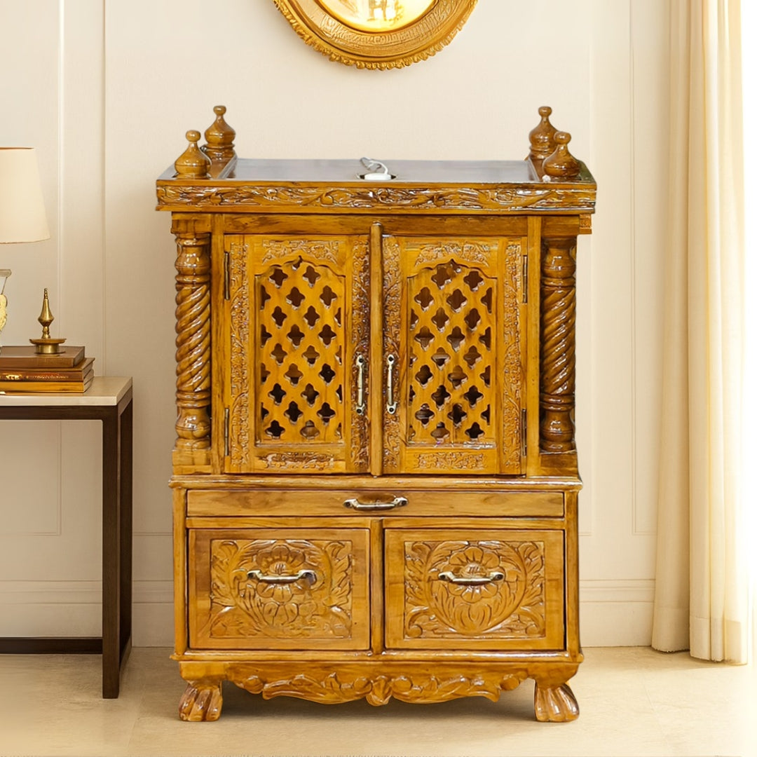 Vamshika Teak Wood Mandir (Teak) lifestyle image