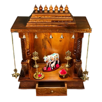 Vanshika Teak Wood Mandir (Teak) open drawer view