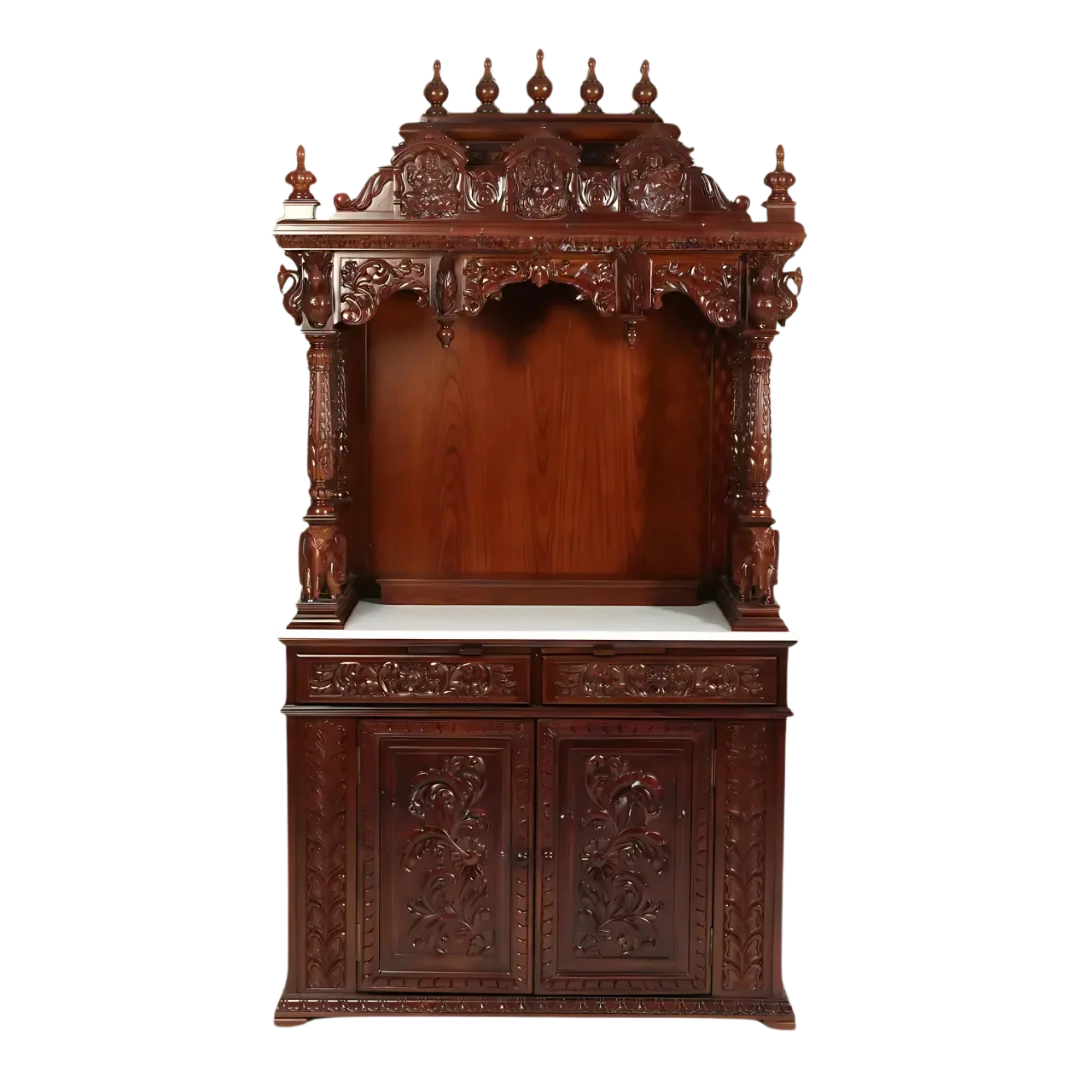 Vansidhar Teak Wood Mandap Brown Front View